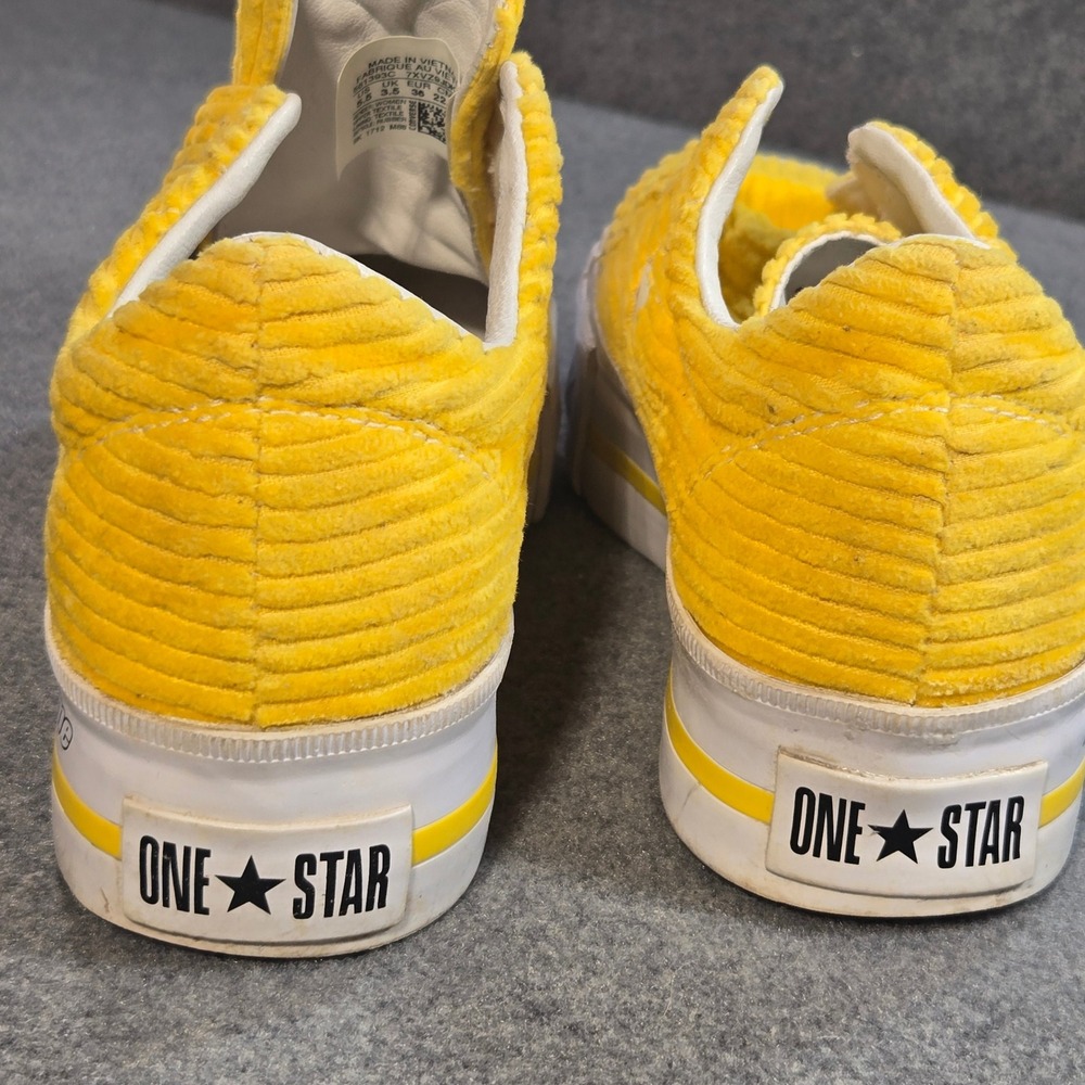 Rare Converse x MadeMe One Star Platform Yellow Corduroy Sneakers Womens 5.5 - Picture 4 of 10